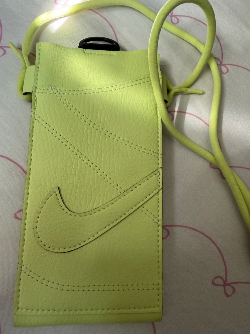 Nike Premium Leather Phone Case Crossbody Bag green